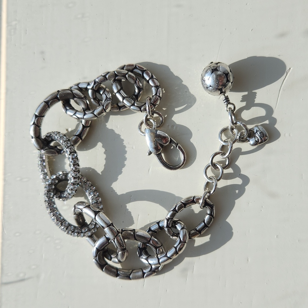 Brighton Silvertone Link Studded Bracelet - Picture 2 of 4